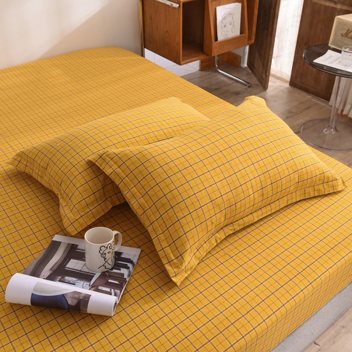 91家纺网 家纺一手货源 找家纺 甜之梦2025新款水洗棉单品枕套一对（任何尺寸都可以定做） 朴美黄