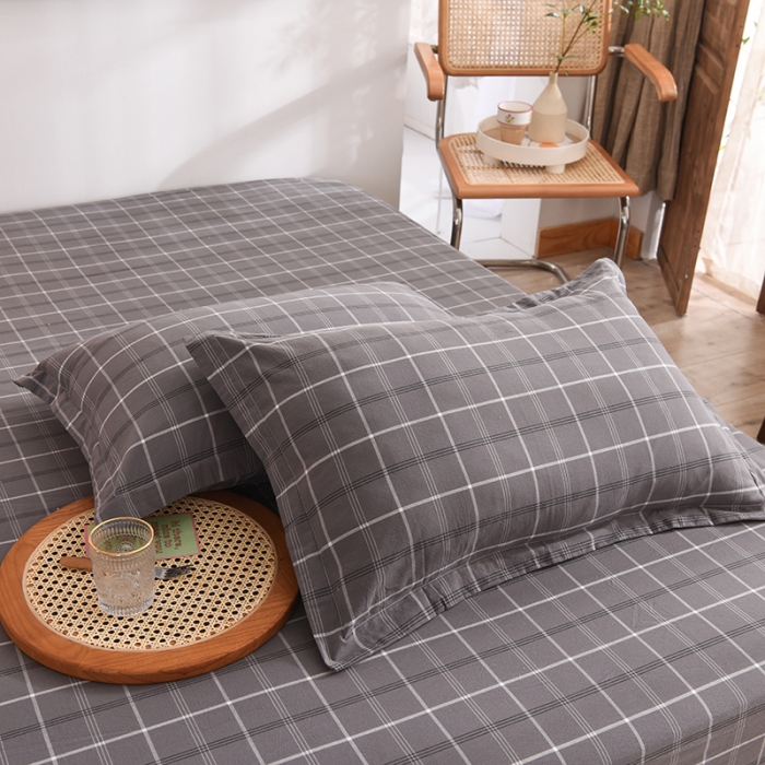 91家纺网 家纺一手货源 找家纺 甜之梦2025新款水洗棉单品枕套一对（任何尺寸都可以定做） 千茉灰