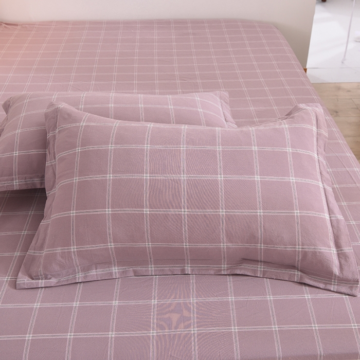 91家纺网 家纺一手货源 找家纺 甜之梦2025新款水洗棉单品枕套一对（任何尺寸都可以定做） 浅紫布丁