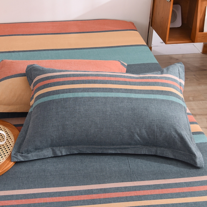 91家纺网 家纺一手货源 找家纺 甜之梦2025新款水洗棉单品枕套一对（任何尺寸都可以定做） 西雅图彩条