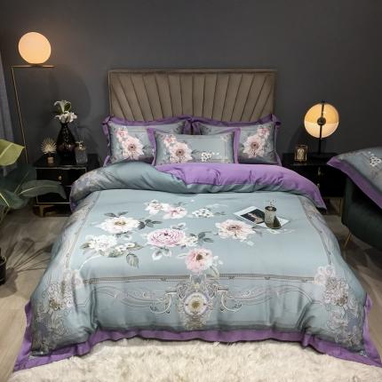 91家纺网 家纺一手货源 找家纺 （总）朵美 2021新款60支天丝数码印花四件套