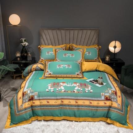 91家纺网 家纺一手货源 找家纺 朵美 2021新款60支天丝数码印花四件套 双相会