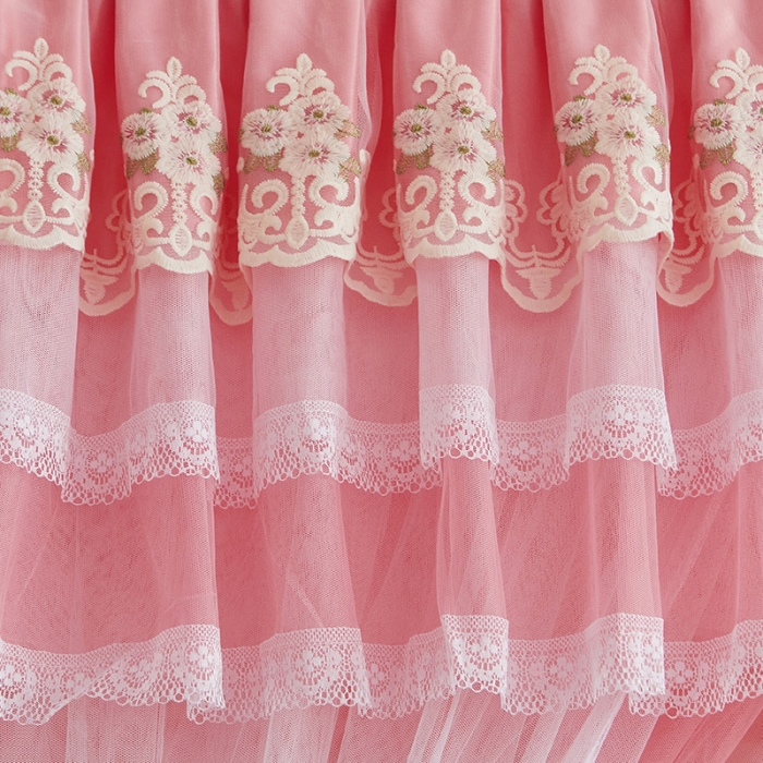 91家纺网 家纺一手货源 找家纺 迪凡保罗 2021新款5823双层纱落地宫廷蚊帐 红玉