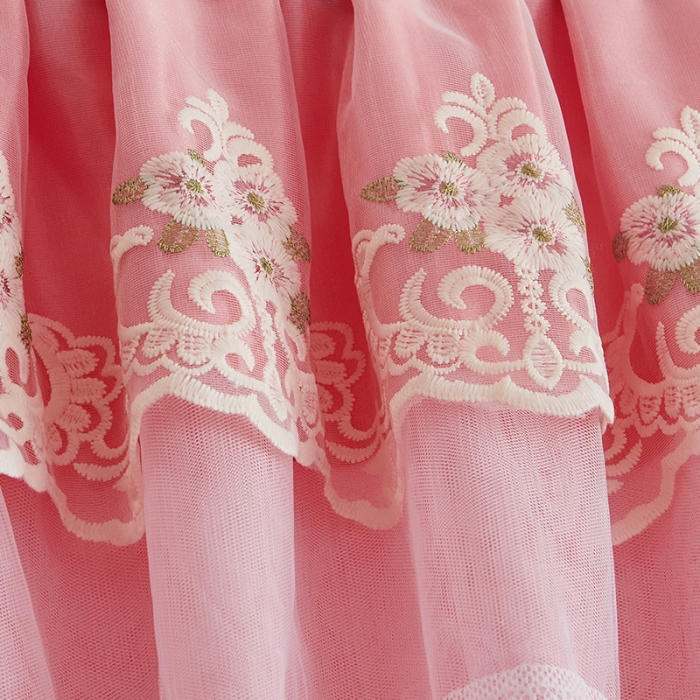 91家纺网 家纺一手货源 找家纺 迪凡保罗 2021新款5823双层纱落地宫廷蚊帐 红玉