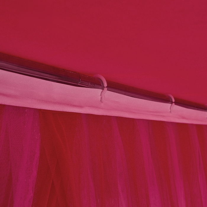 91家纺网 家纺一手货源 找家纺 迪凡保罗 2021新款5823双层纱落地宫廷蚊帐 酒红