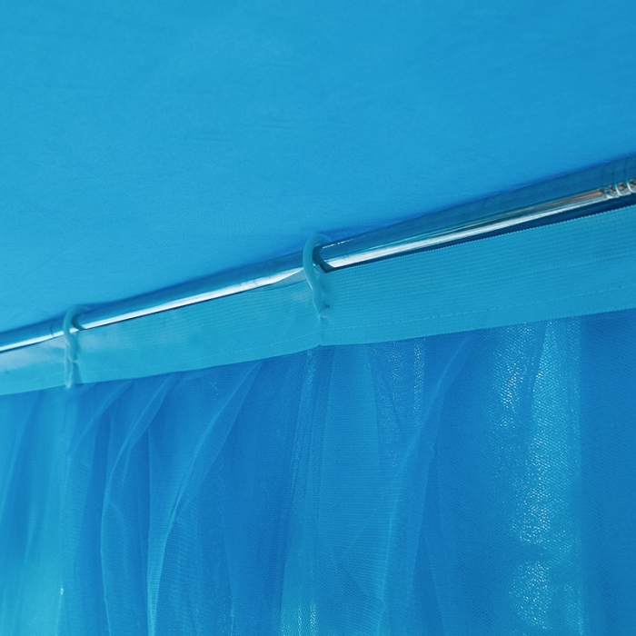 91家纺网 家纺一手货源 找家纺 迪凡保罗 2021新款5823双层纱落地宫廷蚊帐 孔蓝