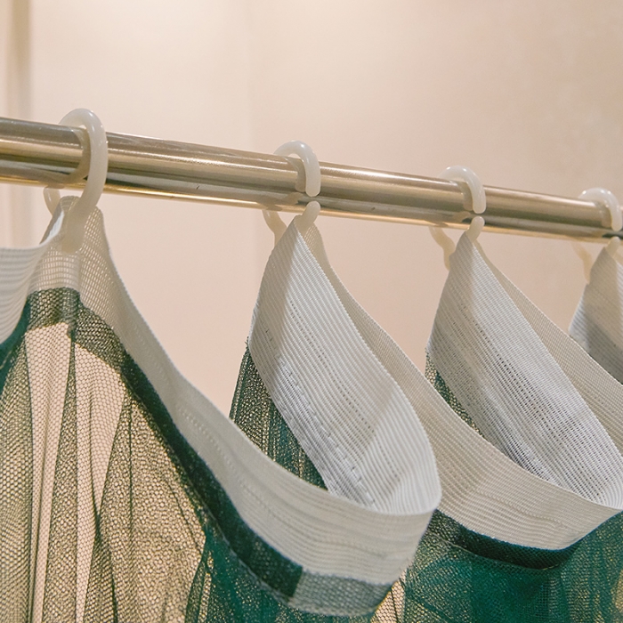 91家纺网 家纺一手货源 找家纺 迪凡保罗 2021新款5823双层纱落地宫廷蚊帐 墨绿