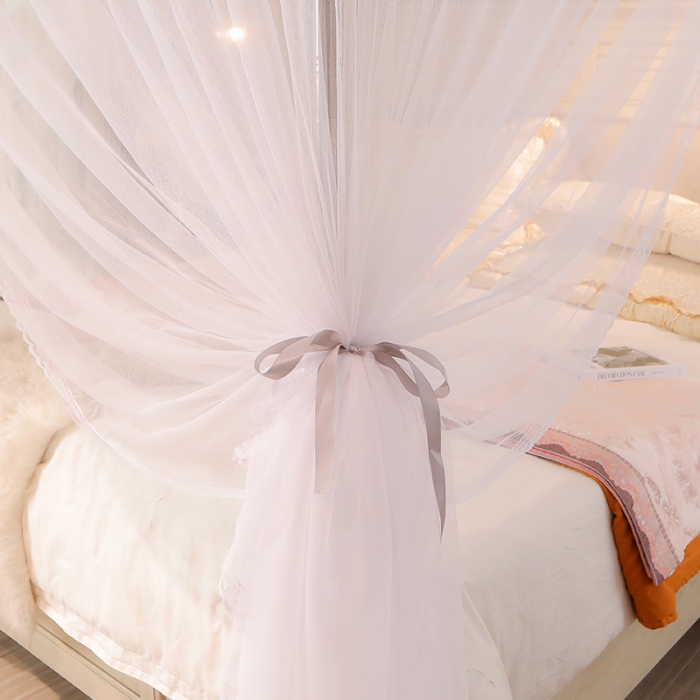 91家纺网 家纺一手货源 找家纺 迪凡保罗 2021新款5819落地宫廷三开门蚊帐 白色