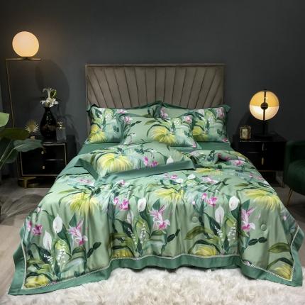 91家纺网 家纺一手货源 找家纺 （总）朵美 2021新款60支天丝数码印花夏被四件套