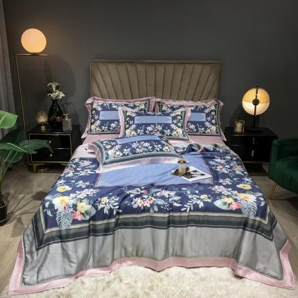 91家纺网 家纺一手货源 找家纺 （总）朵美 2021新款60支天丝数码印花夏被四件套