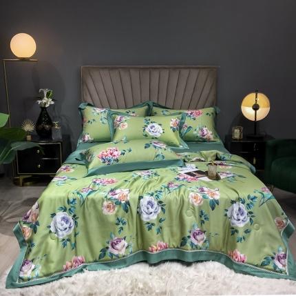 朵美 2021新款60支天丝数码印花夏被四件套 富贵生香