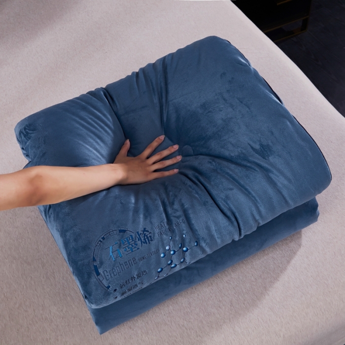 91家纺网 家纺一手货源 找家纺 （总）2020新款石墨烯抗菌远红外加厚保暖臻丝绒冬被被子被芯