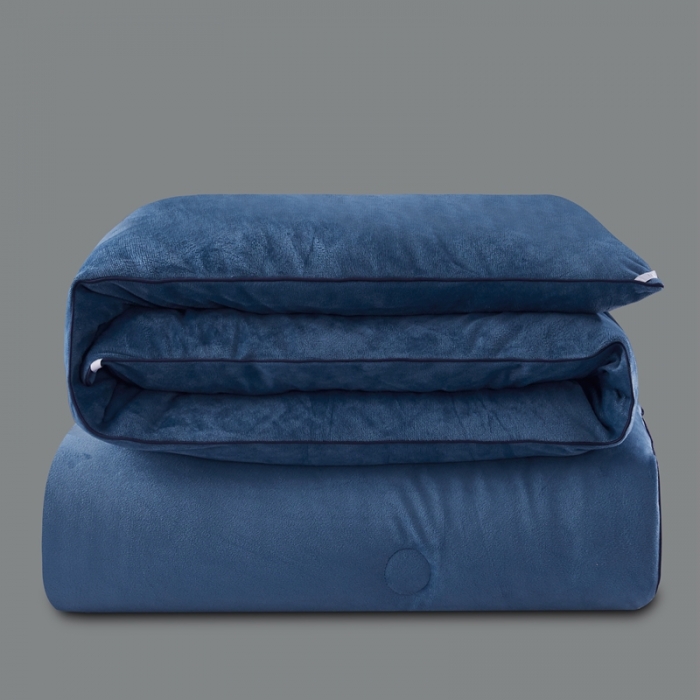 91家纺网 家纺一手货源 找家纺 2020新款石墨烯抗菌远红外加厚保暖臻丝绒冬被被子被芯琥珀蓝