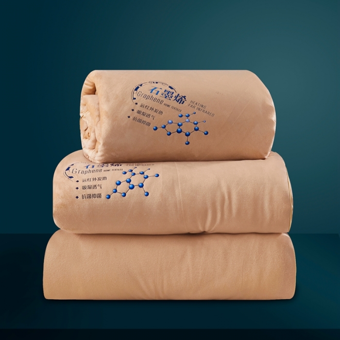 91家纺网 家纺一手货源 找家纺 2020新款石墨烯抗菌远红外加厚保暖臻丝绒冬被被子被芯土豪金