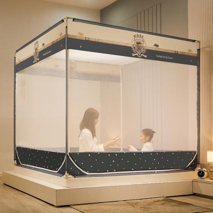 91家纺网 家纺一手货源 找家纺 （总）坐床式蚊帐儿童防摔防蚊拉链方帐铁艺加厚加固支架睡帐