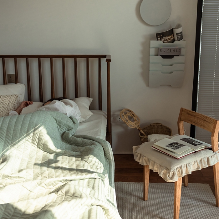 91家纺网 家纺一手货源 找家纺 法芙娜家纺 天竺棉夏凉被全棉空调被纯棉夏被纯色豆绿