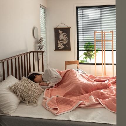 法芙娜家纺 天竺棉夏凉被全棉空调被纯棉夏被纯色豆沙