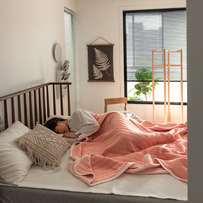 91家纺网 家纺一手货源 找家纺 法芙娜家纺 天竺棉夏凉被全棉空调被纯棉夏被纯色豆沙