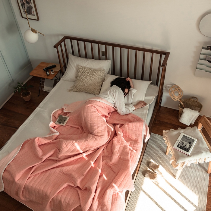 91家纺网 家纺一手货源 找家纺 法芙娜家纺 天竺棉夏凉被全棉空调被纯棉夏被纯色豆沙