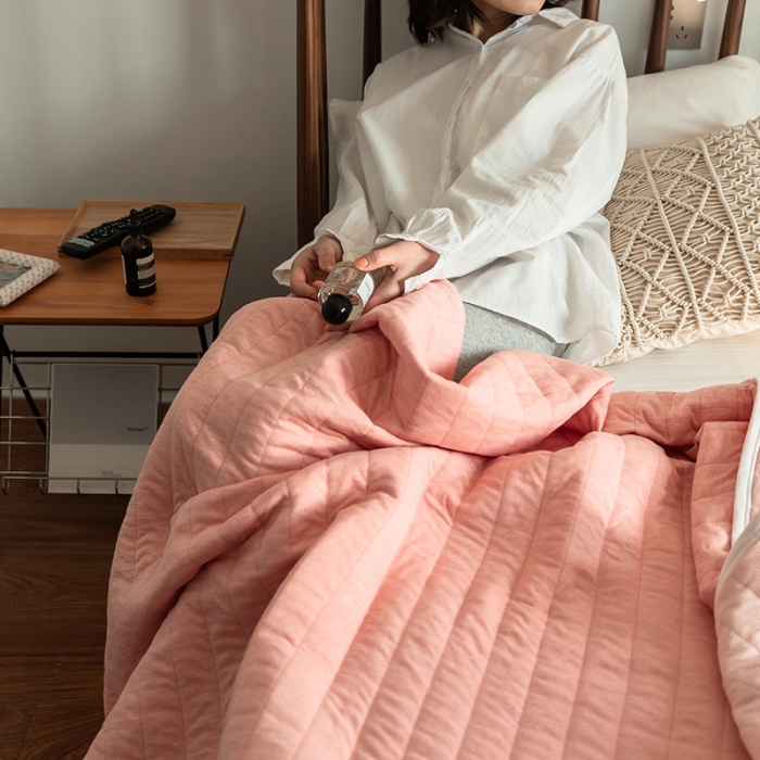 91家纺网 家纺一手货源 找家纺 法芙娜家纺 天竺棉夏凉被全棉空调被纯棉夏被纯色豆沙