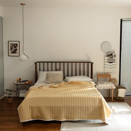 91家纺网 家纺一手货源 找家纺 法芙娜家纺 天竺棉夏凉被全棉空调被纯棉夏被纯色姜黄