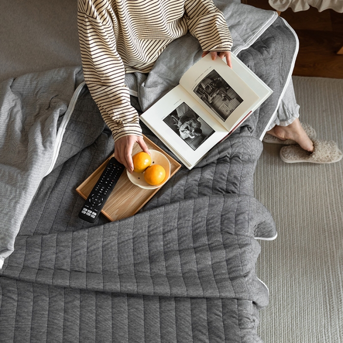 91家纺网 家纺一手货源 找家纺 法芙娜家纺 天竺棉夏凉被全棉空调被纯棉夏被纯色深灰