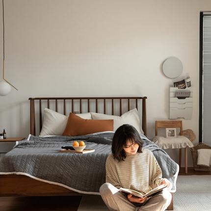 法芙娜家纺 天竺棉夏凉被全棉空调被纯棉夏被纯色深灰