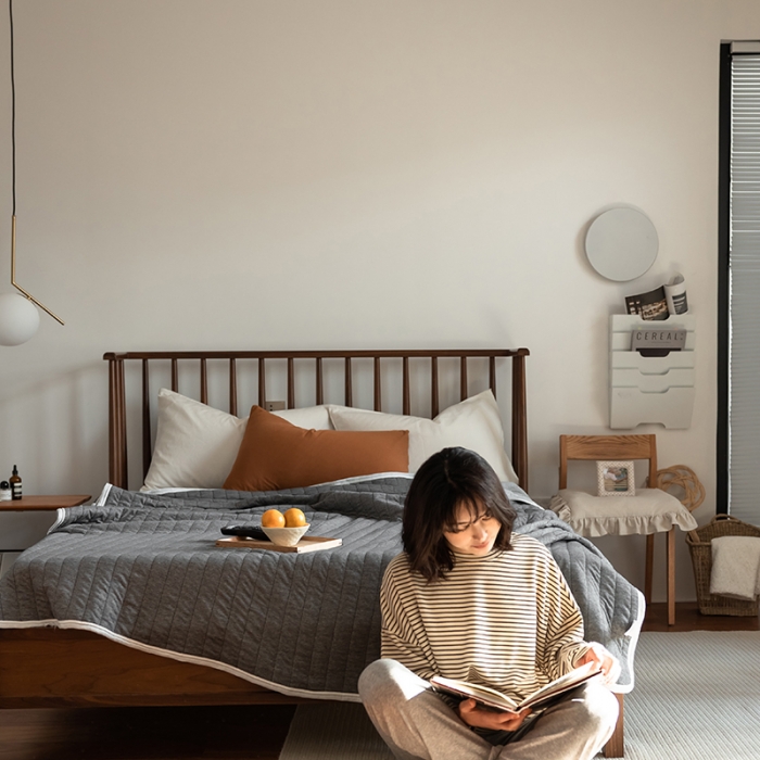 91家纺网 家纺一手货源 找家纺 法芙娜家纺 天竺棉夏凉被全棉空调被纯棉夏被纯色深灰