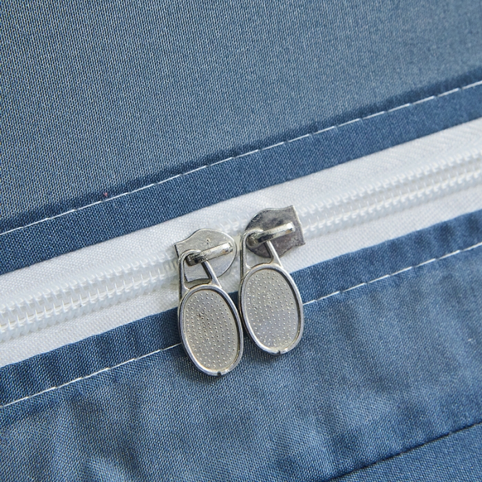 91家纺网 家纺一手货源 找家纺 迪凡保罗 2021新款5838U型外穿杆拉链坐床式蚊帐 蓝灰