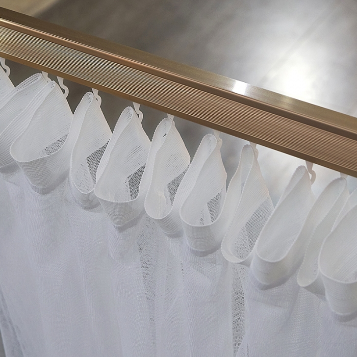 91家纺网 家纺一手货源 找家纺 迪凡保罗新款A33广东拉绳土豪金手动导轨蚊帐三开门 白色