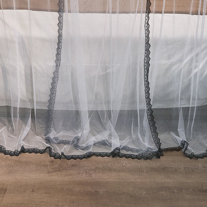 91家纺网 家纺一手货源 找家纺 迪凡保罗新款A33广东拉绳土豪金手动导轨蚊帐三开门 白色