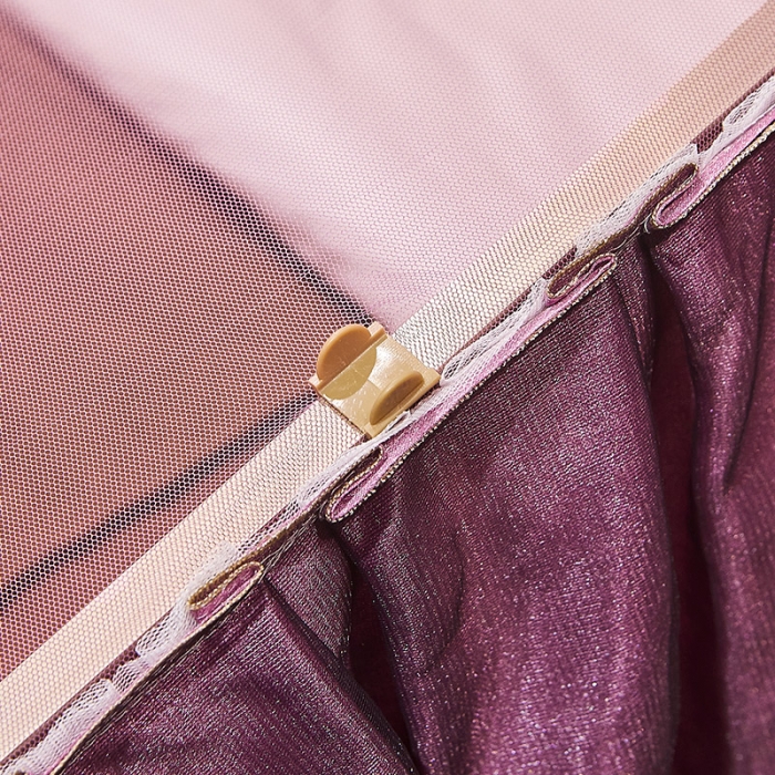 91家纺网 家纺一手货源 找家纺 迪凡保罗新款A33广东拉绳土豪金手动导轨蚊帐三开门 豆沙