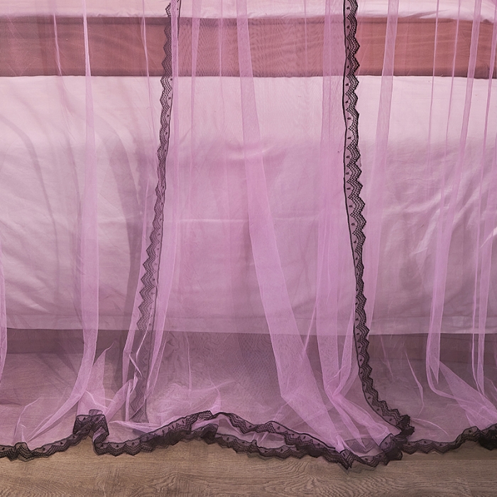 91家纺网 家纺一手货源 找家纺 迪凡保罗新款A33广东拉绳土豪金手动导轨蚊帐三开门 粉红