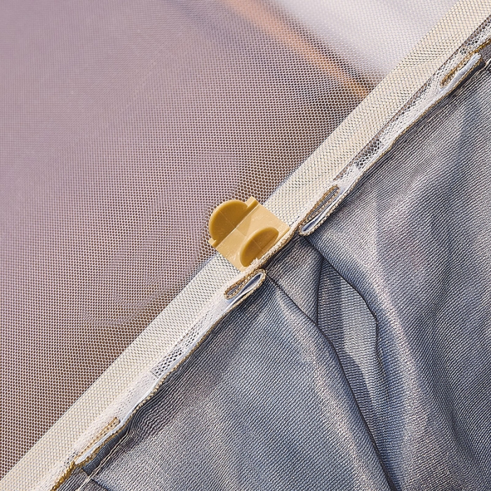 91家纺网 家纺一手货源 找家纺 迪凡保罗新款A33广东拉绳土豪金手动导轨蚊帐三开门 天蓝