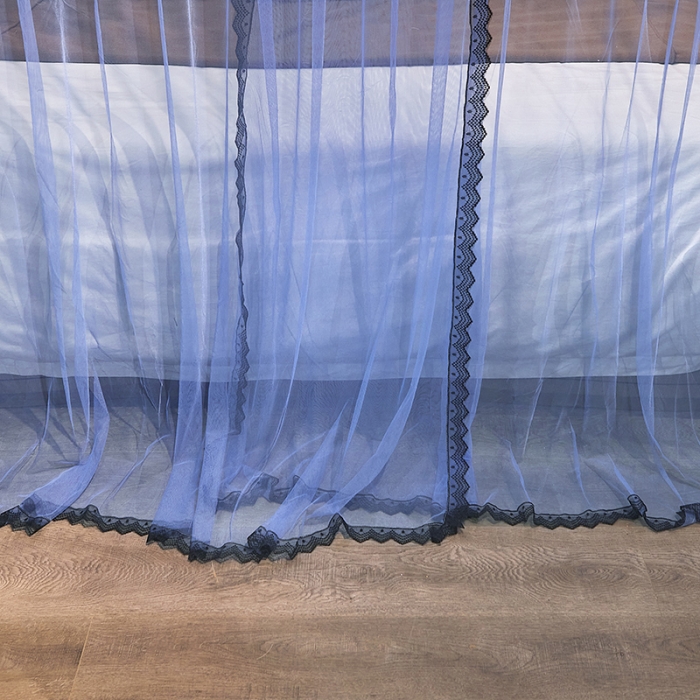 91家纺网 家纺一手货源 找家纺 迪凡保罗新款A33广东拉绳土豪金手动导轨蚊帐三开门 天蓝