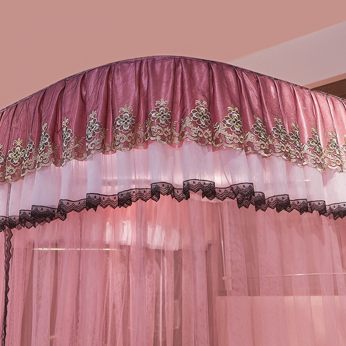 91家纺网 家纺一手货源 找家纺 迪凡保罗新款A33广东拉绳土豪金手动导轨蚊帐三开门 玉色