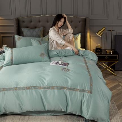 91家纺网 家纺一手货源 找家纺 （总）意尚风情 2023新款天丝提花蕾丝刺绣四件套