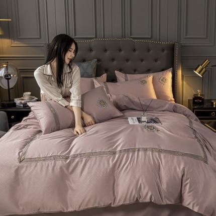 91家纺网 家纺一手货源 找家纺 （总）意尚风情 2023新款天丝提花蕾丝刺绣四件套