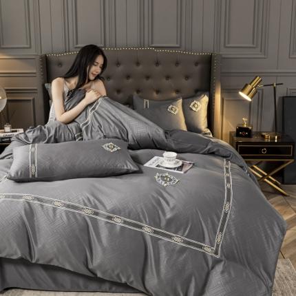 91家纺网 家纺一手货源 找家纺 （总）意尚风情 2023新款天丝提花蕾丝刺绣四件套