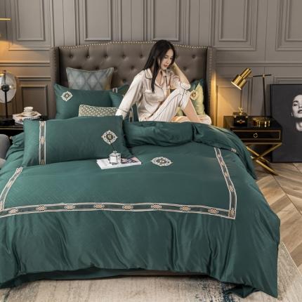 91家纺网 家纺一手货源 找家纺 （总）意尚风情 2023新款天丝提花蕾丝刺绣四件套