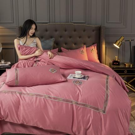 91家纺网 家纺一手货源 找家纺 （总）意尚风情 2023新款天丝提花蕾丝刺绣四件套