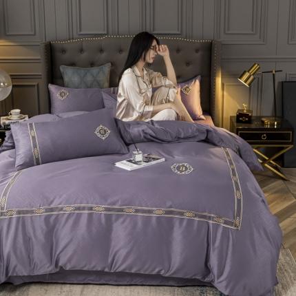 91家纺网 家纺一手货源 找家纺 （总）意尚风情 2023新款天丝提花蕾丝刺绣四件套