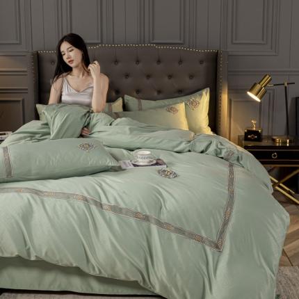 91家纺网 家纺一手货源 找家纺 （总）意尚风情 2023新款天丝提花蕾丝刺绣四件套