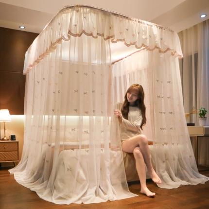 91家纺网 家纺一手货源 找家纺 （总）海虹蚊帐 新款8869可升降导轨铝合金加密绣花防尘蚊帐