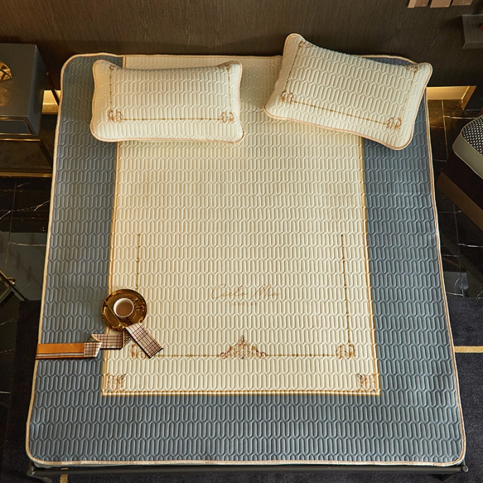 91家纺网 家纺一手货源 找家纺 （总）科普达床垫 2021新款大版乳胶凉席三件套