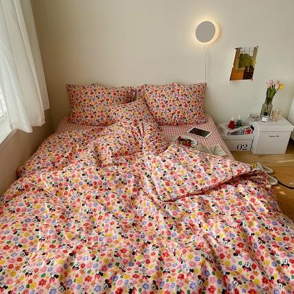 91家纺网 家纺一手货源 找家纺 尺素2021新款Ins韩国博主系列单被套INS可爱粉