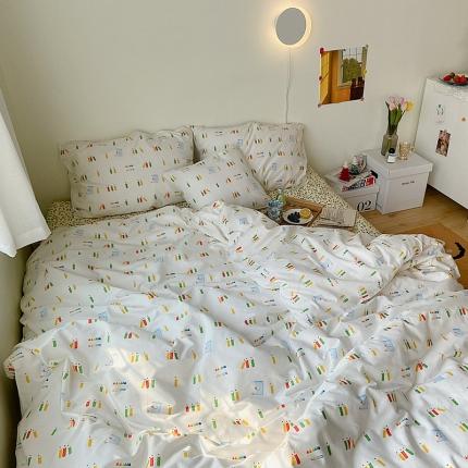 91家纺网 家纺一手货源 找家纺 尺素2021新款Ins韩国博主系列单被套INS铅笔派对