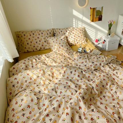 91家纺网 家纺一手货源 找家纺 尺素2021新款Ins韩国博主系列单被套INS运动熊