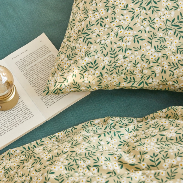 91家纺网 家纺一手货源 找家纺 怡家居 2021新款小碎花全棉田园四件套 情动