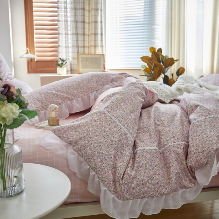 91家纺网 家纺一手货源 找家纺 怡家居 2021新款韩版全棉四件套 初春